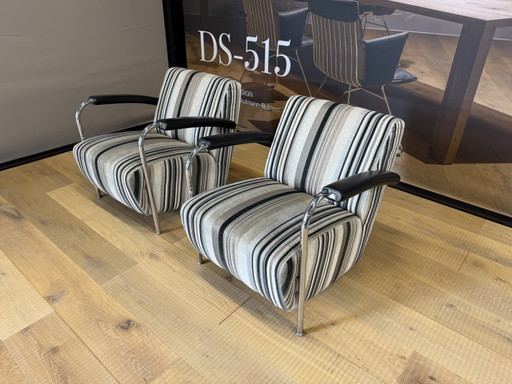 2 Sillón Leolux Scylla con tela a rayas