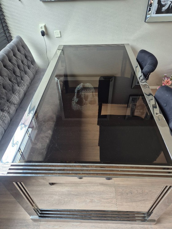 Image 1 of Eicholtz dining table and chairs plus Kare dining bench