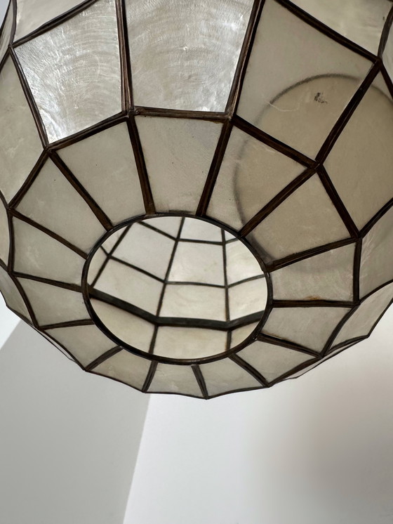Image 1 of Mother-of-pearl and brass spherical suspension from the 60s