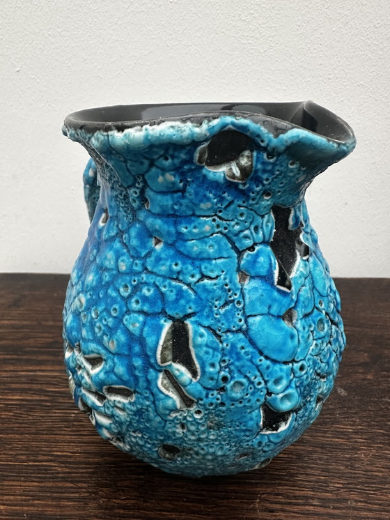 Image 1 of Brocca decorativa vintage Fat Lava Blue