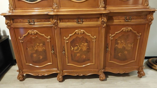 Armario de pared victoriano italiano de nogal