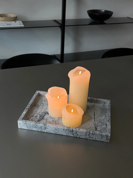 Plateau vintage en marbre de Carrare