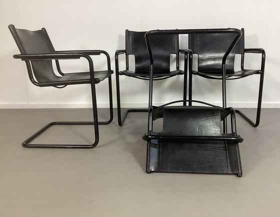 Image 1 of 4 Bauhaus Mart Stam Linea Veam harness leather chairs