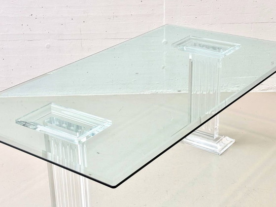 Image 1 of Rare ensemble: table by FABIANART and 6 chairs by Vereinigte Werkstätten, 1980s