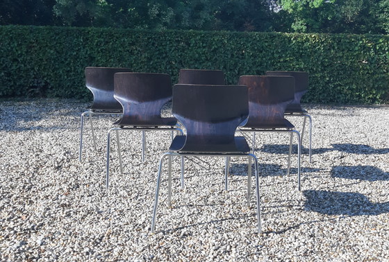 Image 1 of Set Flötotto Pagholz eetkamerstoelen   palisander 