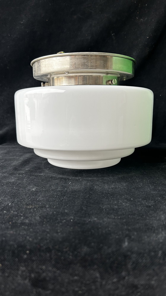 Image 1 of Lampada da soffitto Giso in opalino in stile art déco.
