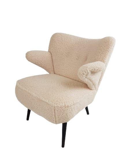 Vintage Cocktailstoeltje Fauteuiltje Teddy Nieuw Gestoffeerd – Wood, Textile (photo 6 of 10)