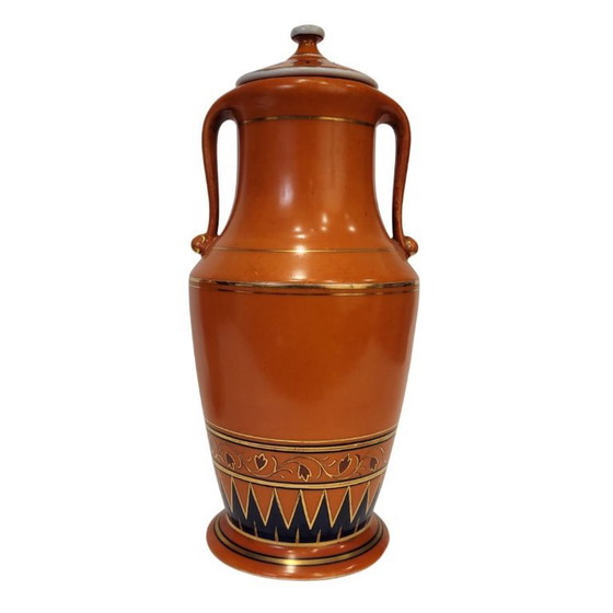 Image 1 of Pareja de albarelos de boticario, porcelana pintada a mano, p. s. XX – España