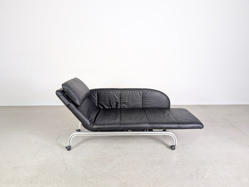 Interprofil Design Beo chaise longue, due posti, pelle, nero, divano, divano