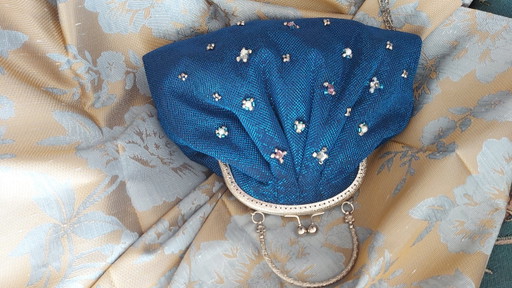 Shiny Blue Bag. Party Bag. Glittery, Sparkling Bag. – clutches, Nylon (photo 2 of 5)
