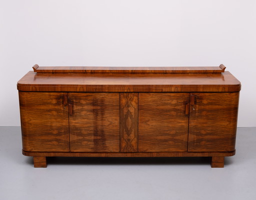 Prachtig Art Deco Wortelnoten Dressoir Frankrijk