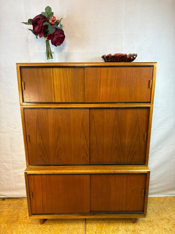 Image 1 of Mid-Century Retro Vintage Teak Stacking Bookcase by Simplex   Modular Design • Elegant Storage • British Mid-Century Craftsmansh