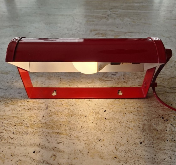 Applique rossa Vintage Happylight, anni '80, Metallo, Rosso, Modern (foto 2 di 13)