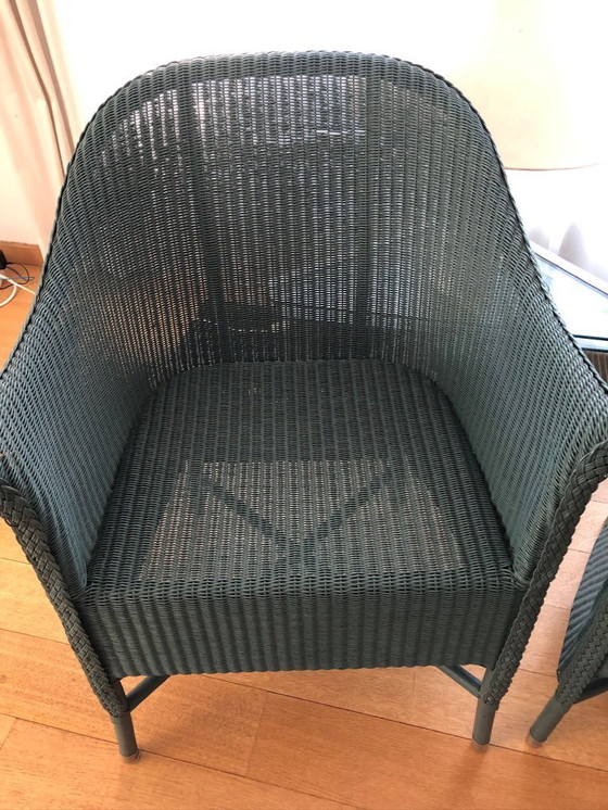 Image 1 of Ensemble de deux chaises Lloyd Loom - Vertes