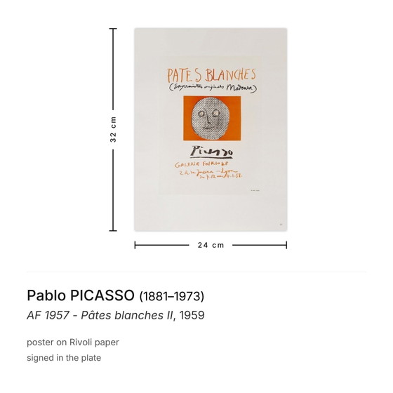 Pablo Picasso Poster AF 1957 - Pâtes Blanches II 1959 – Paper (photo 3 of 5)