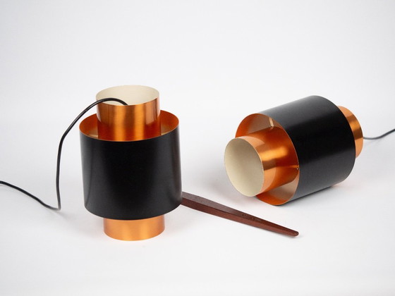 Image 1 of Coppia di 2 lampade a sospensione vintage danesi Tunika di Jo Hammerborg, Fog og Morup, 1963