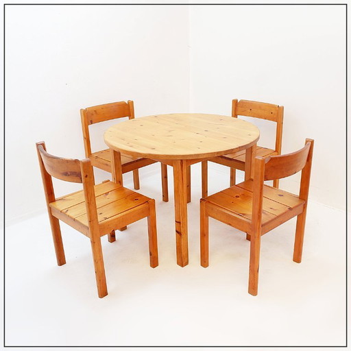 Vintage Swedish pine dining set - 1970s