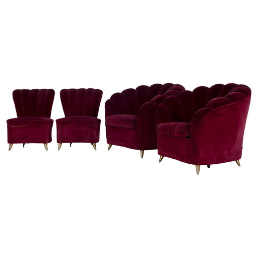 Set van 4 Stropiccio Fauteuils van Luciano Frigerio voor Frigerio di Desio, 1970