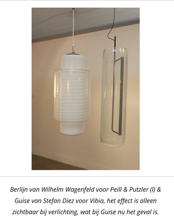 Image 1 of Lampada a sospensione cilindrica vintage, design di Wilhelm Wagenfeld