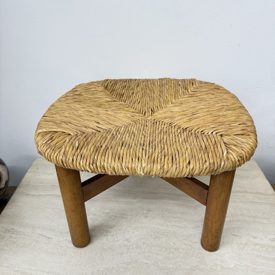 Image 1 of Italian Rush Stool by Lorenzo Forges Davanzati, 1960s