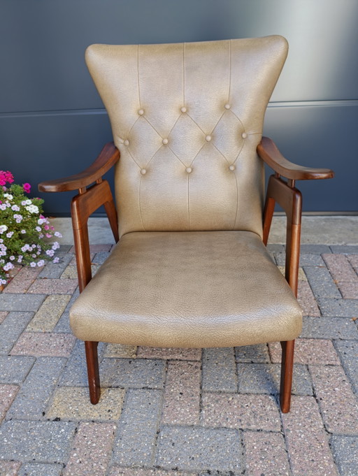 Louis Van Teefelen Webe Poltrona vintage Wingback Lounge Fauteuil – Louis van Teeffelen, Skai (photo 2 of 12)