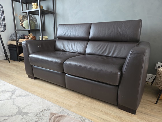 Image 1 of Ledersofa, 3- und 2-Sitzer, mit Liegefunktion