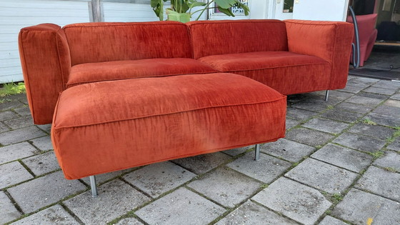 Gelderland 6400 + pouf | Ristrutturato | Velluto marrone ruggine – Divani 3 posti, Tessile (photo 10 of 15)