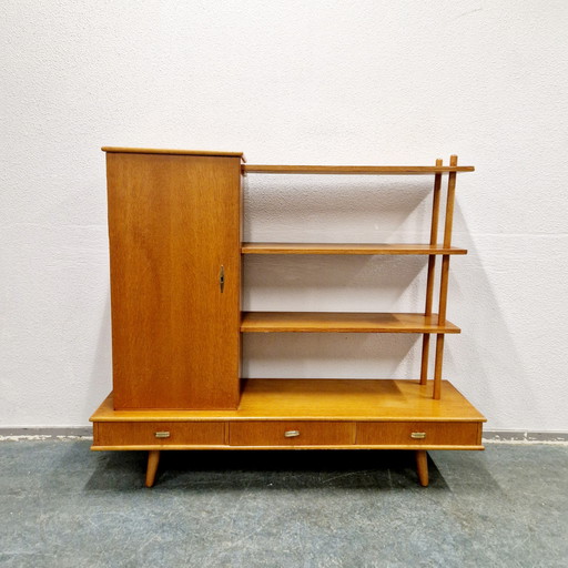 Vintage Wall Cabinet Bookcase Pole Cabinet