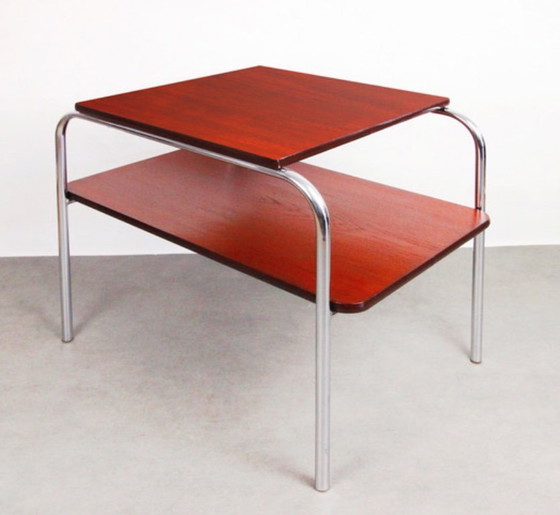 Image 1 of Chrome-plated Bauhaus side table "Carmin"
