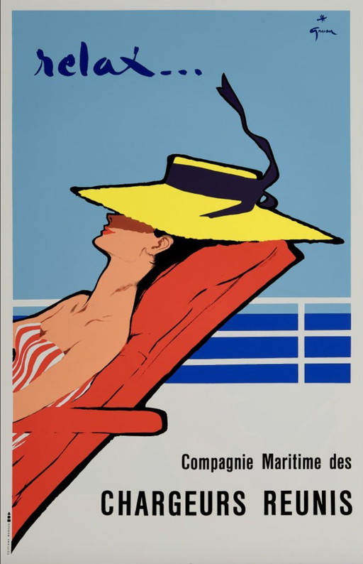 René Gruau – Relax Chargeur Reunis Druckgrafik – giclee prints, Paper (photo 2 of 10)