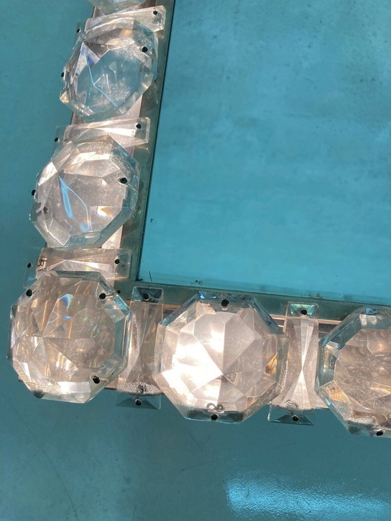 Image 1 of Square illuminated wall mirror by Bakalowits 60s design