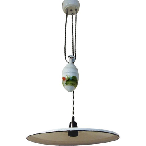 Vintage hanglamp met contragewicht, jaren 1930