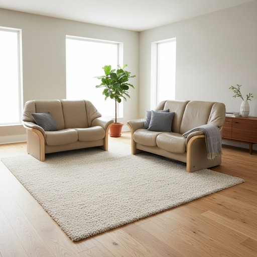 Stressless Eldorado 2-Sitzer Sofa-Paar · Echtleder Cream · Originaletikett · Ekornes Norway · NP 6.050 €