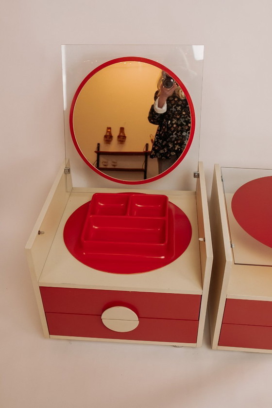 Image 1 of Tables de chevet vintage de style Space Age, italiennes, années 1960