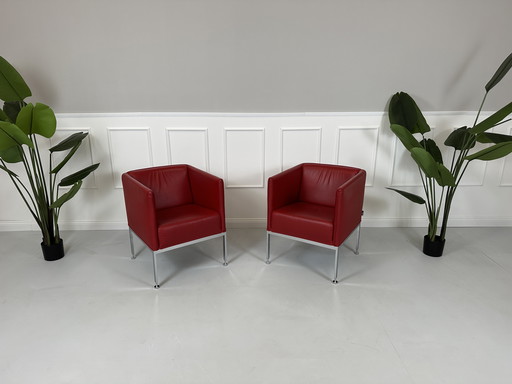 Brühl Fauteuil Randolph Designer Leer Rood