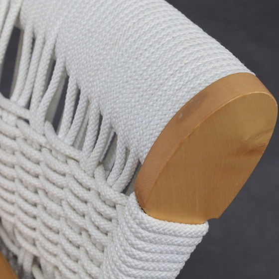 Image 1 of Handgefertigter italienischer Loungesessel von Driade aus Holz, Seil & Leder, Italien, 1990er