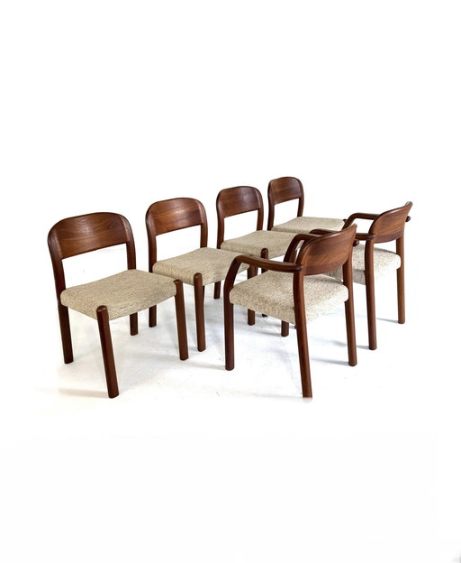 6x Chaise de salle à manger vintage, EMC Møbler '80