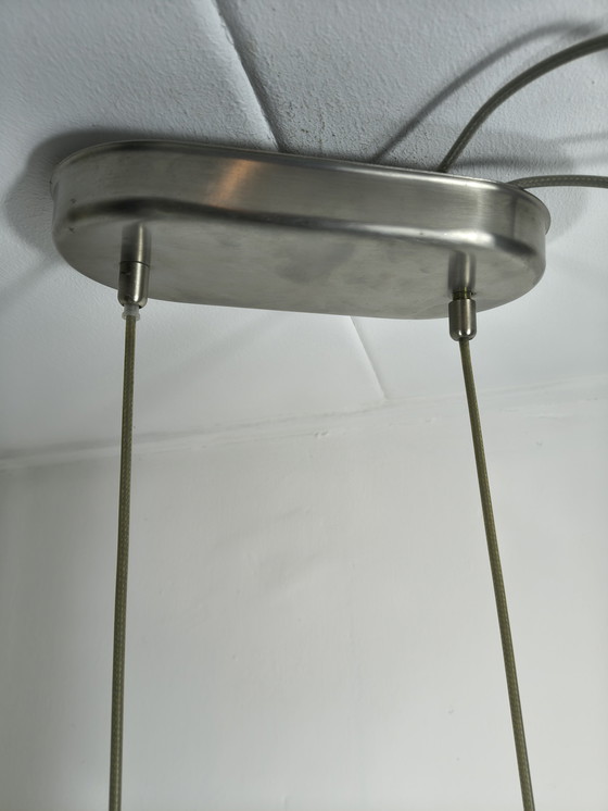 Image 1 of Vintage Ovale glazen design hanglamp jaren 90