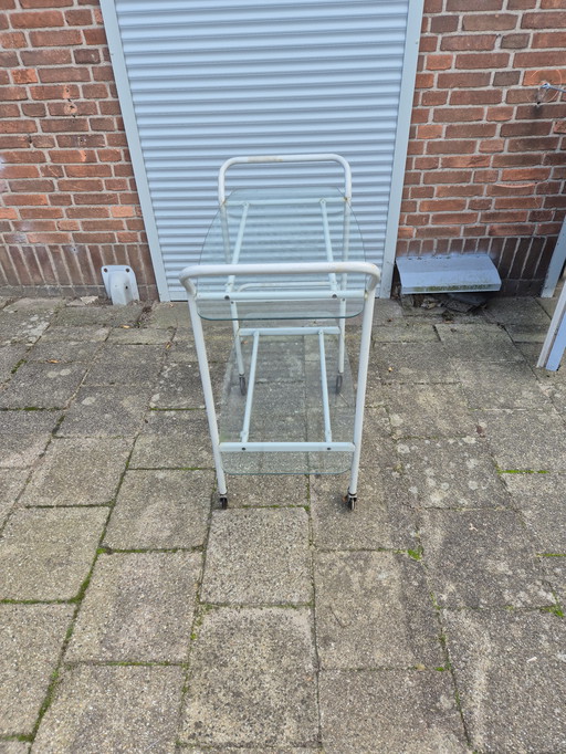 Vintage industrial serving trolley