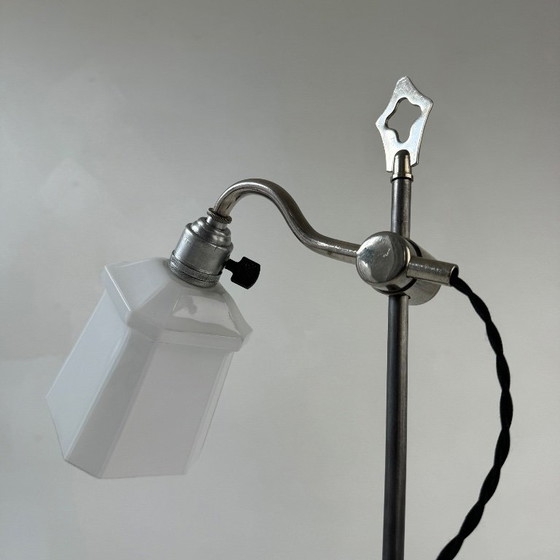 Vintage « PRATIC » Bureaulamp, Tafellampen, Metaal, Wit (foto 10 van 14)