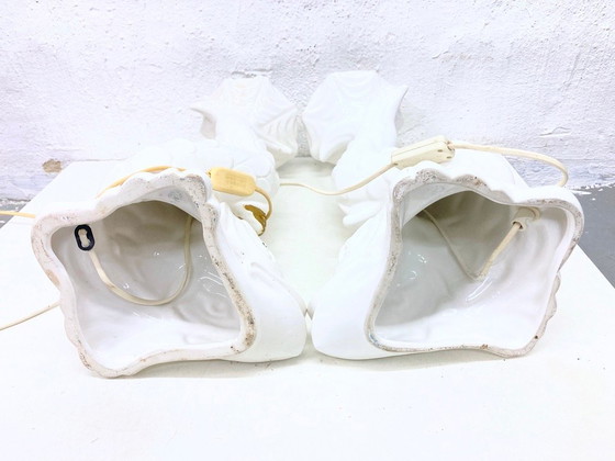 Image 1 of 2 Italian ceramic table lamps from the 1970s in the shape of fish