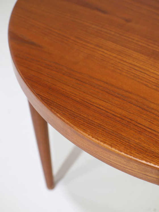 Image 1 of Extendable round dining table teak Danish vintage