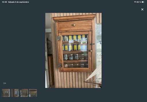 Antike Vitrine aus Holz und Glas – vitrinekasten, Crystal