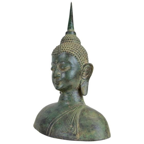 Busto de Bronce de Buda estilo Sukhothai – Tailandia, Siglo XX – Esculturas, Bronze (photo 8 of 11)