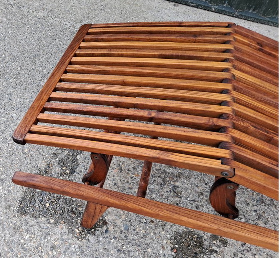 Image 1 of Barkers Traditionals teak lounger with Pandi mattress cushion