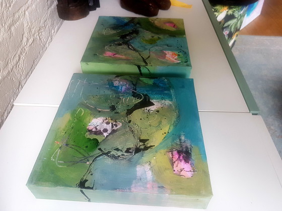 Image 1 of 2 Acrylic paintings,I come out of the egg