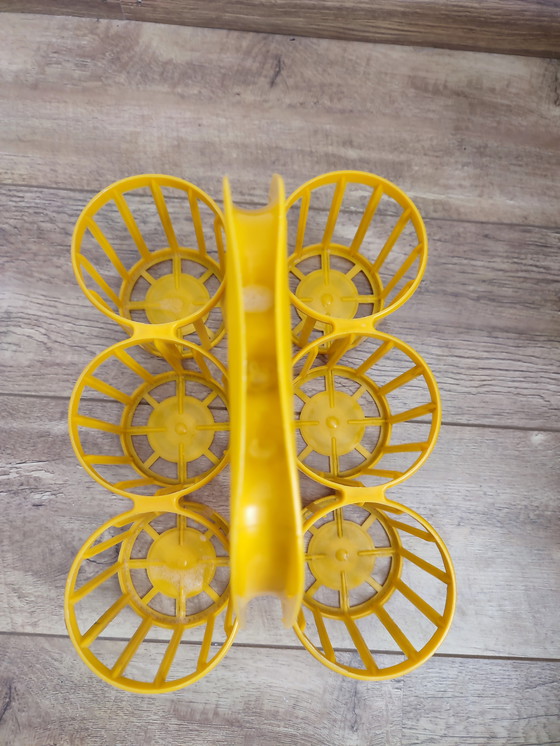 Image 1 of Portabottiglie vintage arancione giallo portabottiglie pladti
