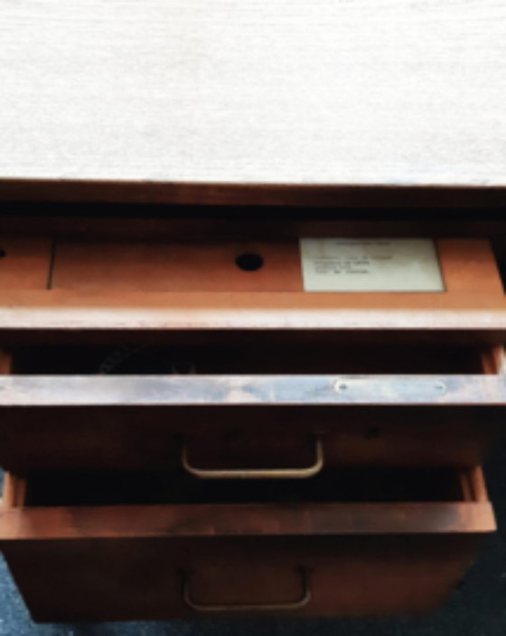 Image 1 of Vintage Deens Design Bureau | NM made in Denmark| Massief Teak| 5 Laden | 2 uitschuifplankjes | Made in Denmark