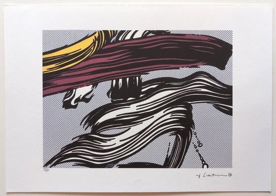 Image 1 of Roy Lichtenstein – Litografía Pinceladas – enmarcada