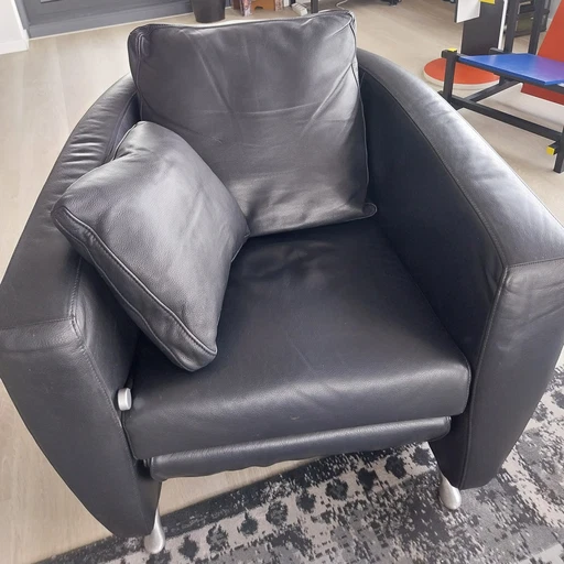 Fsm Sesame Relax Armchair Black Leather